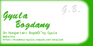 gyula bogdany business card